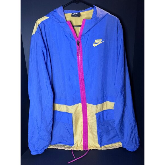 Nike Windbreaker Jacket Multicolor Hoodie Womens 2XL Full Zip - Picture 1 of 6
